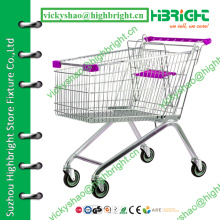 supermarket metal shopping cart,4 wheel shopping trolley,4 wheeled shopping trolley